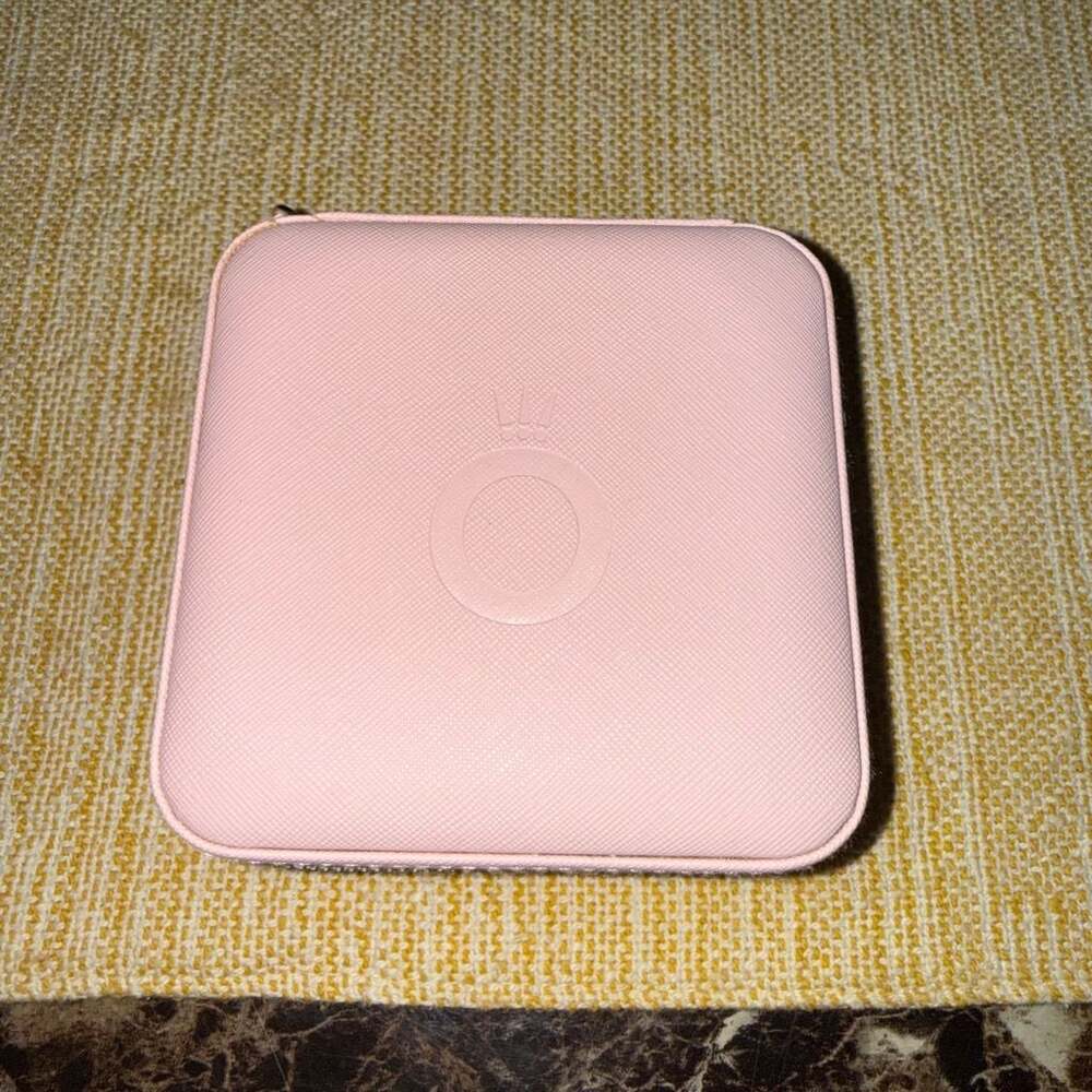 Pandora Pink Saffiano Leather Travel Jewelry Box Organizer